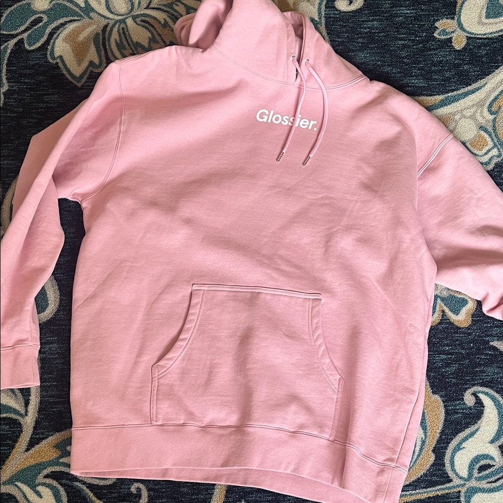 Glossier Light Pink Women's Hoodie Sweater